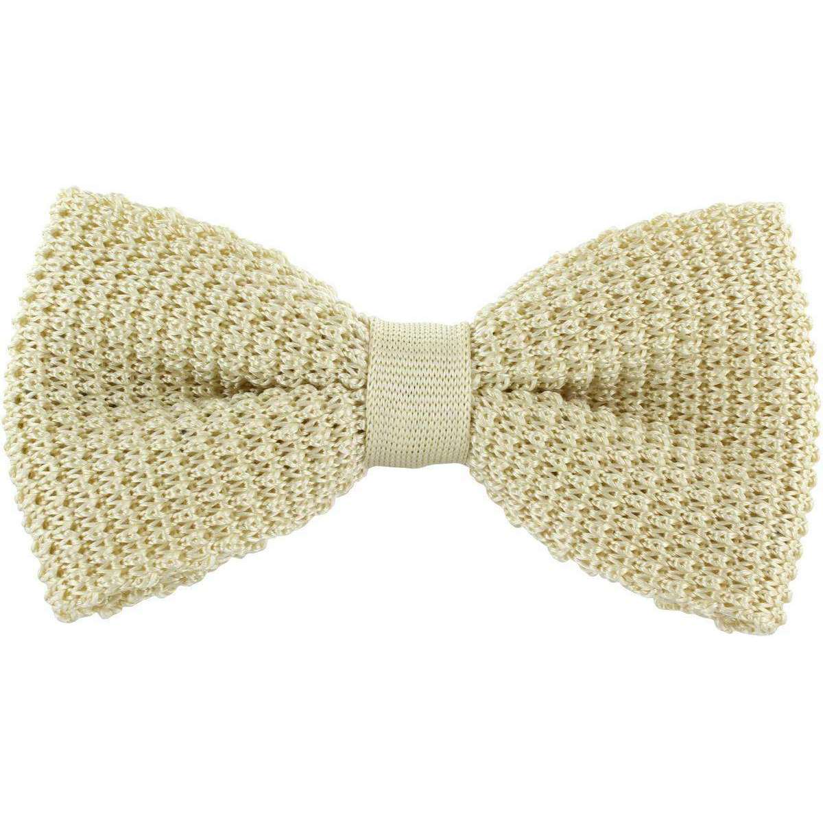 Michelsons of London Silk Knitted Bow Tie - Cream