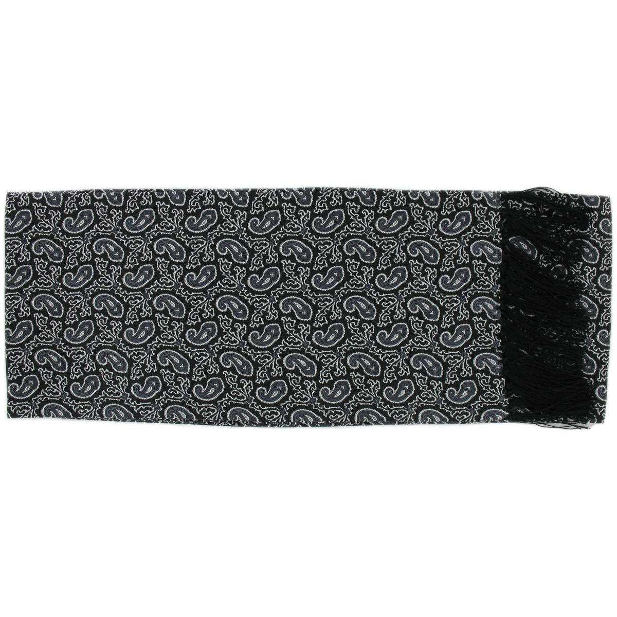 Michelsons of London Small Paisley Silk Scarf - Black