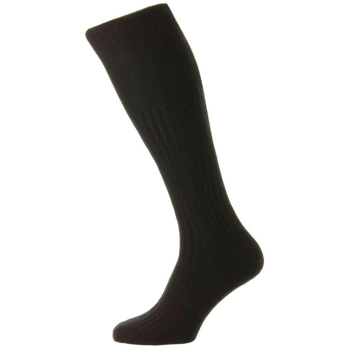 Pantherella Rutherford Merino Royale Over the Calf Socks - Black