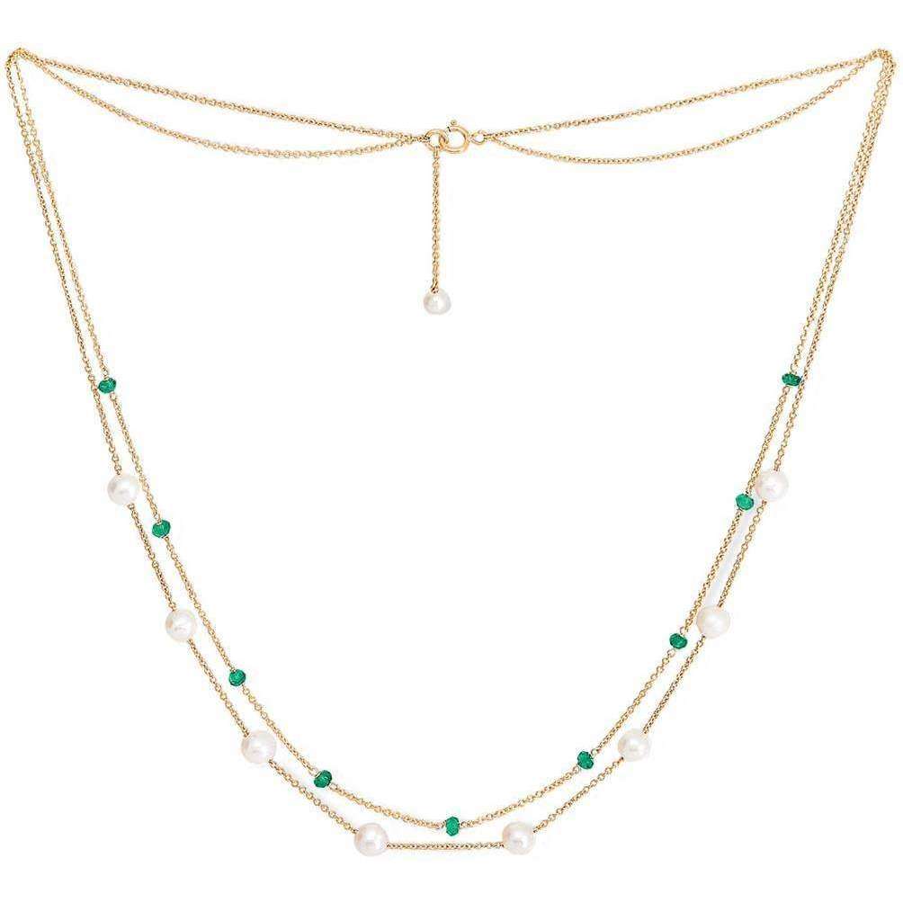 Pearls of the Orient Credo Emerald Fine Double Strand Necklace - Green/Gold