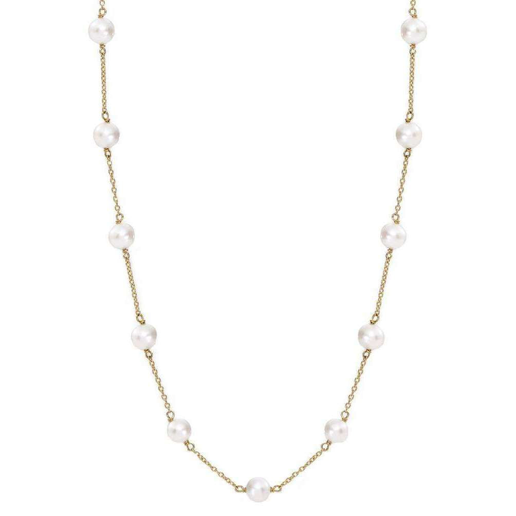 Pearls of the Orient Gratia Gold Plated Sterling Silver Freshwater Pearl Necklace - White