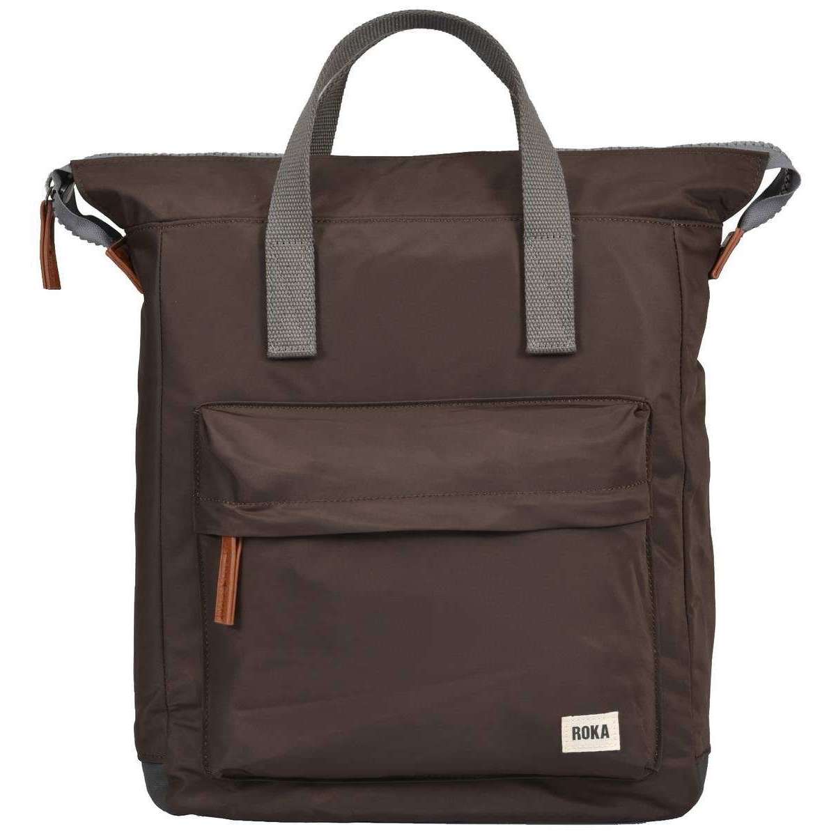 Roka Bantry B Medium Sustainable Nylon Backpack - Dark Chocolate