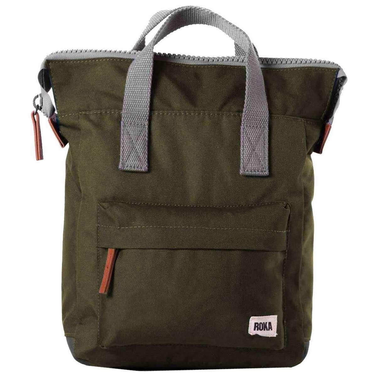 Roka Bantry B Small Sustainable Canvas Backpack - Moss Green