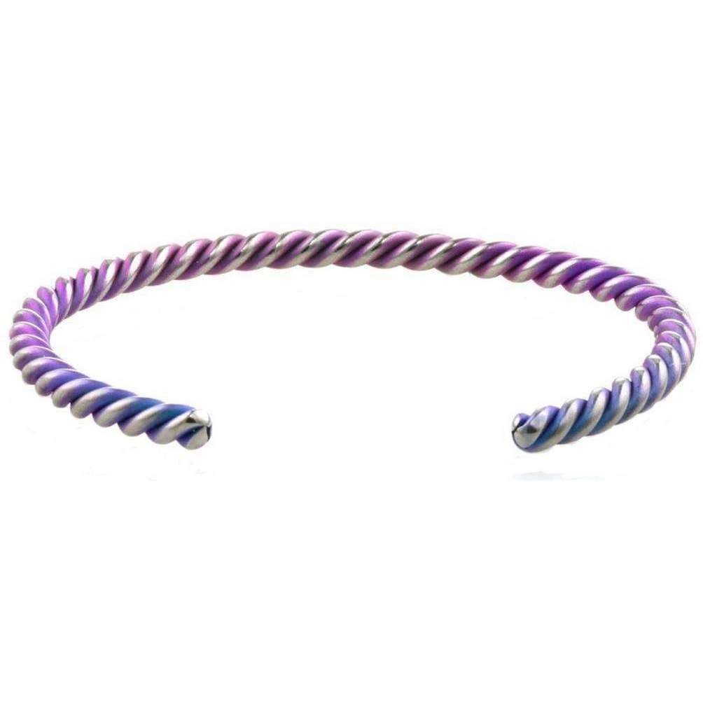 Ti2 Titanium Colourful 5mm Coil Bangle - Pink