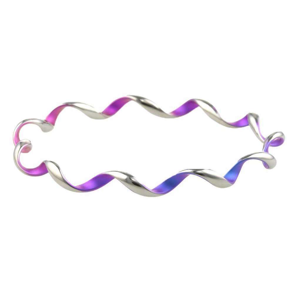 Ti2 Titanium Colourful Spiral Bangle - Pink