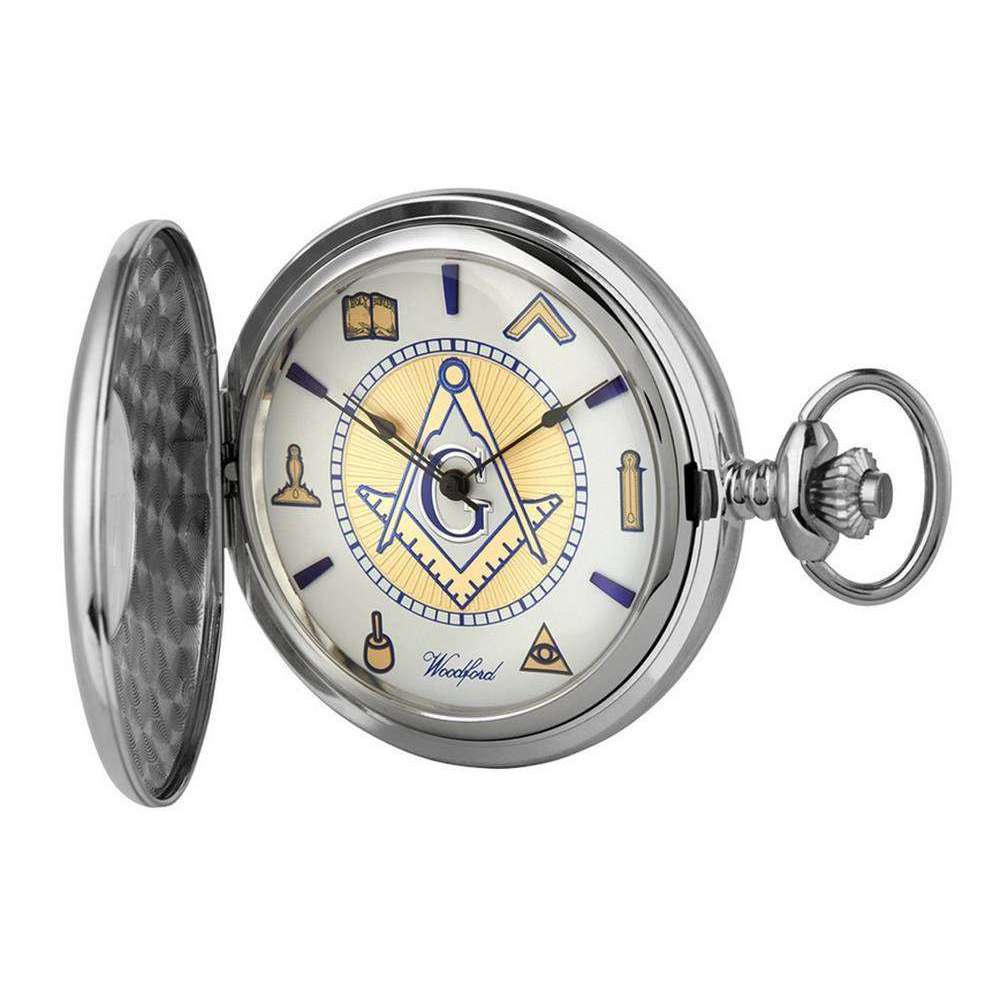 Woodford Masonic Albert Pocket Watch - Silver