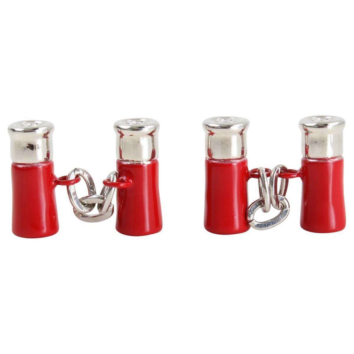 Zennor Bullet Shell Cufflinks - Red/Silver