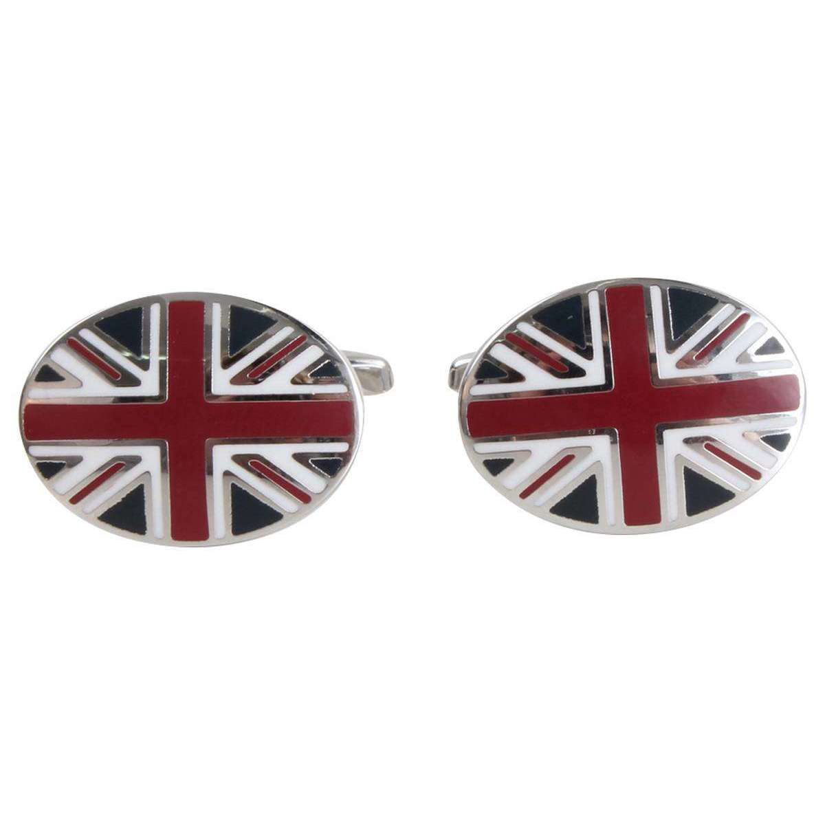 Zennor Union Jack Cufflinks - Blue/Red/Silver