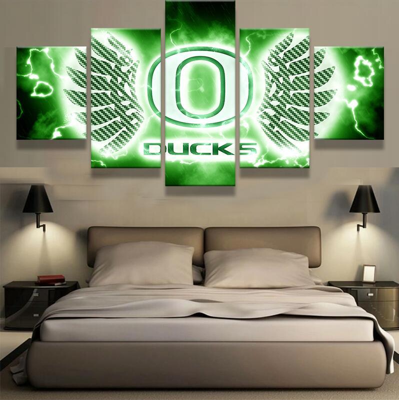 5 Panel Oregon Ducks Wall Art Cheap For Living Room Wall Decor 4 Fan Shop