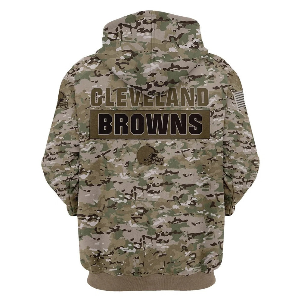 Cleveland Browns Camo Hoodie, Fire Red/Brown