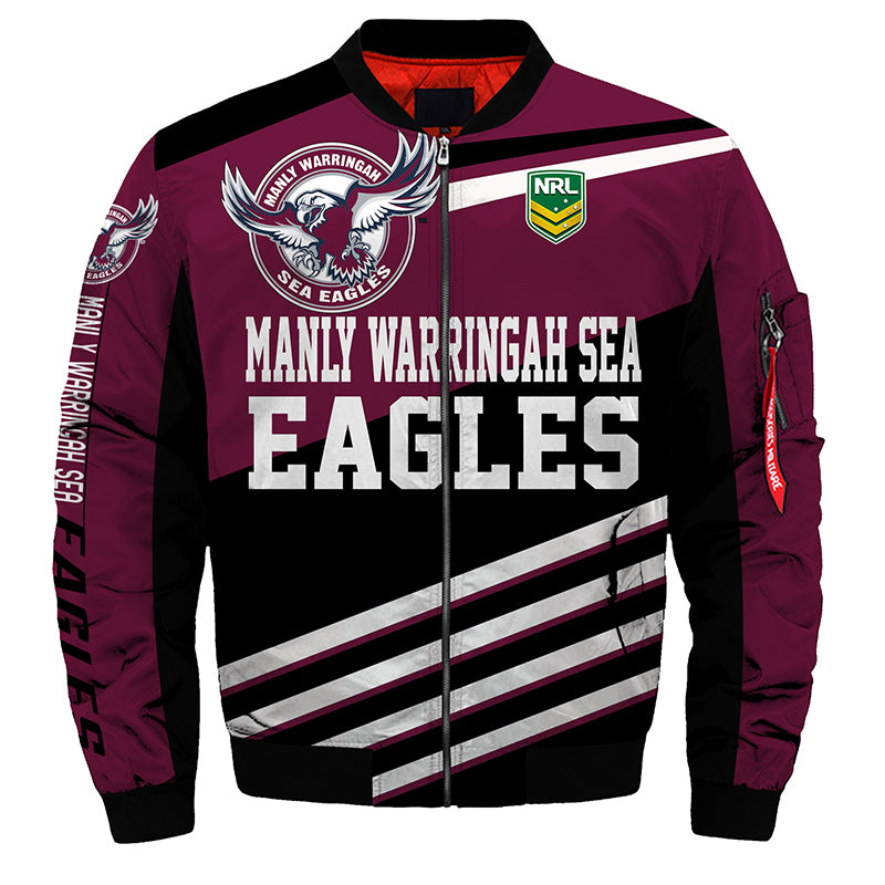 Manly Sea Eagles NRL Wet Weather Jacket Sizes 8-18 BNWT 