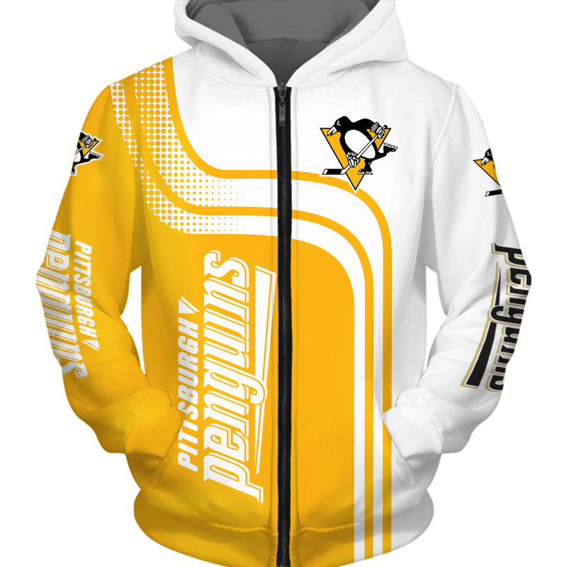 Pittsburgh Penguins Zip Up Hoodie 3D 