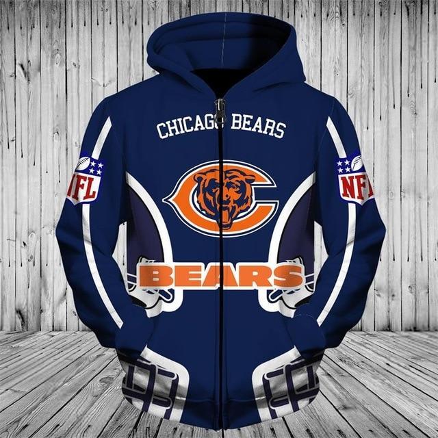 Chicago Bears Zip Up Hoodies 