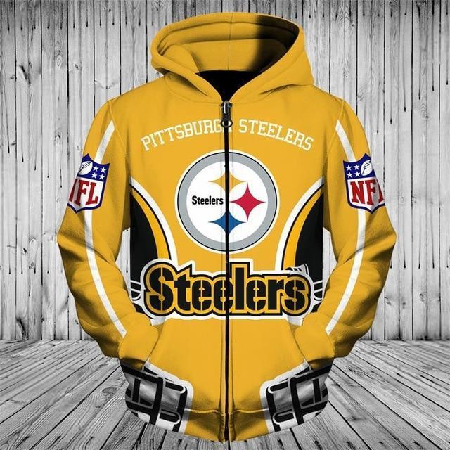 steelers zip up hoodie