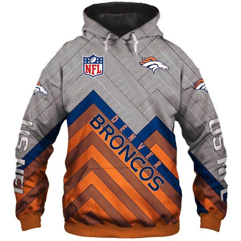 men's denver broncos zip up hoodie