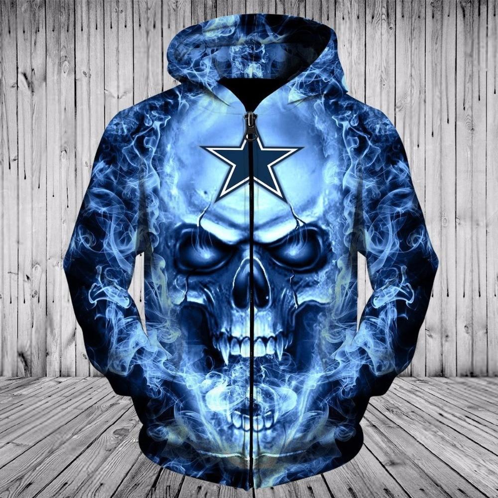 Dallas Cowboys Skull Hoodies 3D 