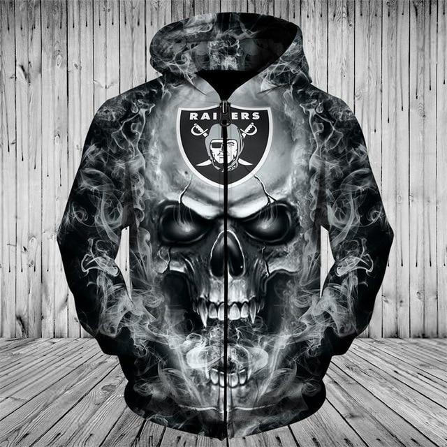 oakland raiders zip up hoodie