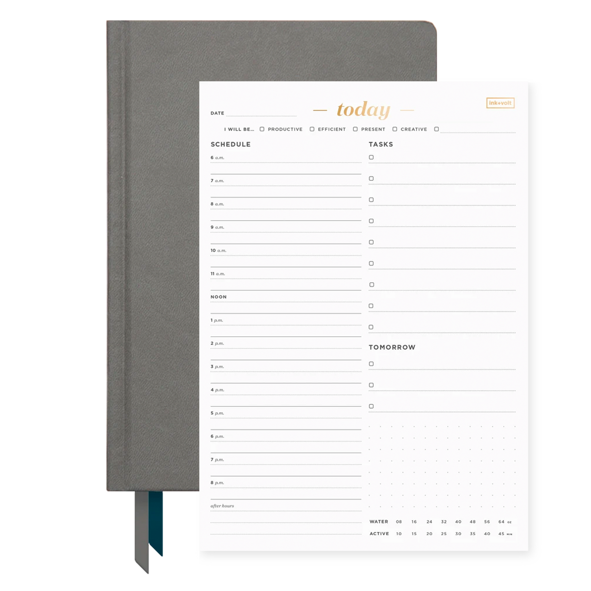 Ink+Volt 2022 Planner & Today Organizer Pad Bundle charcoal