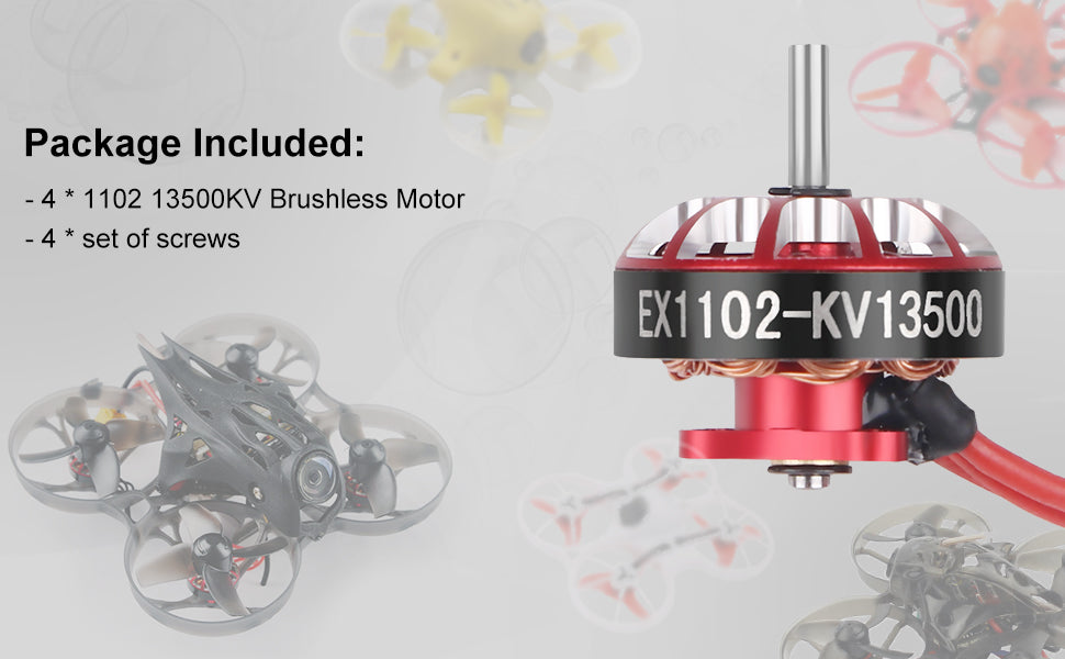 4pcs 1102 13500KV Brushless Motors 2S EX1102 Micro Drone Motor for Micro FPV Racing 