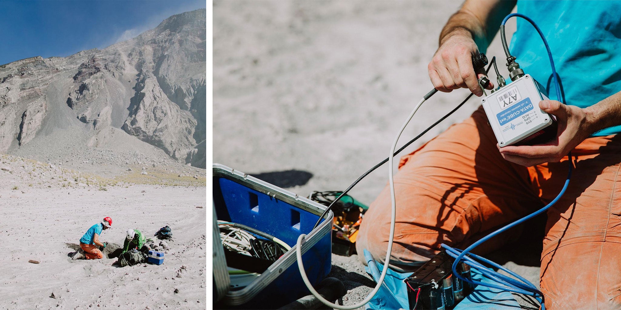 Recording device set up in desert