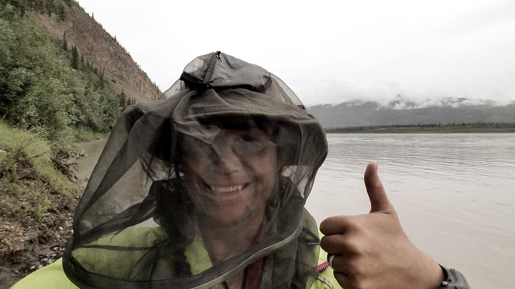 Ultralight backpacker gives a thumbs up