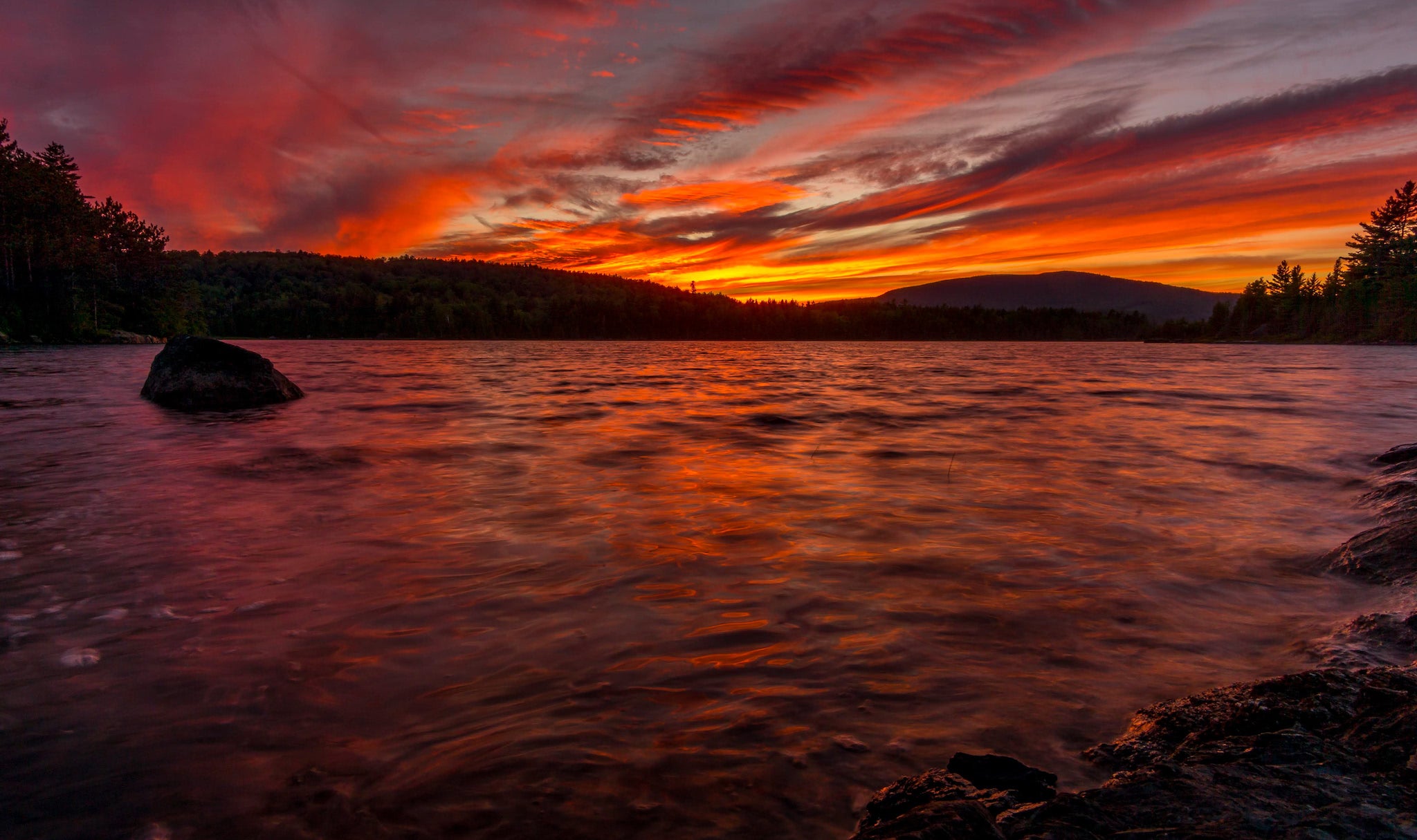 sunset over a lake