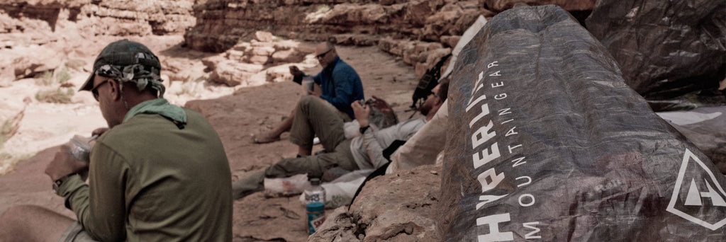 Hyperlite Mountain Gear Stuff Sack with backpackers in the background