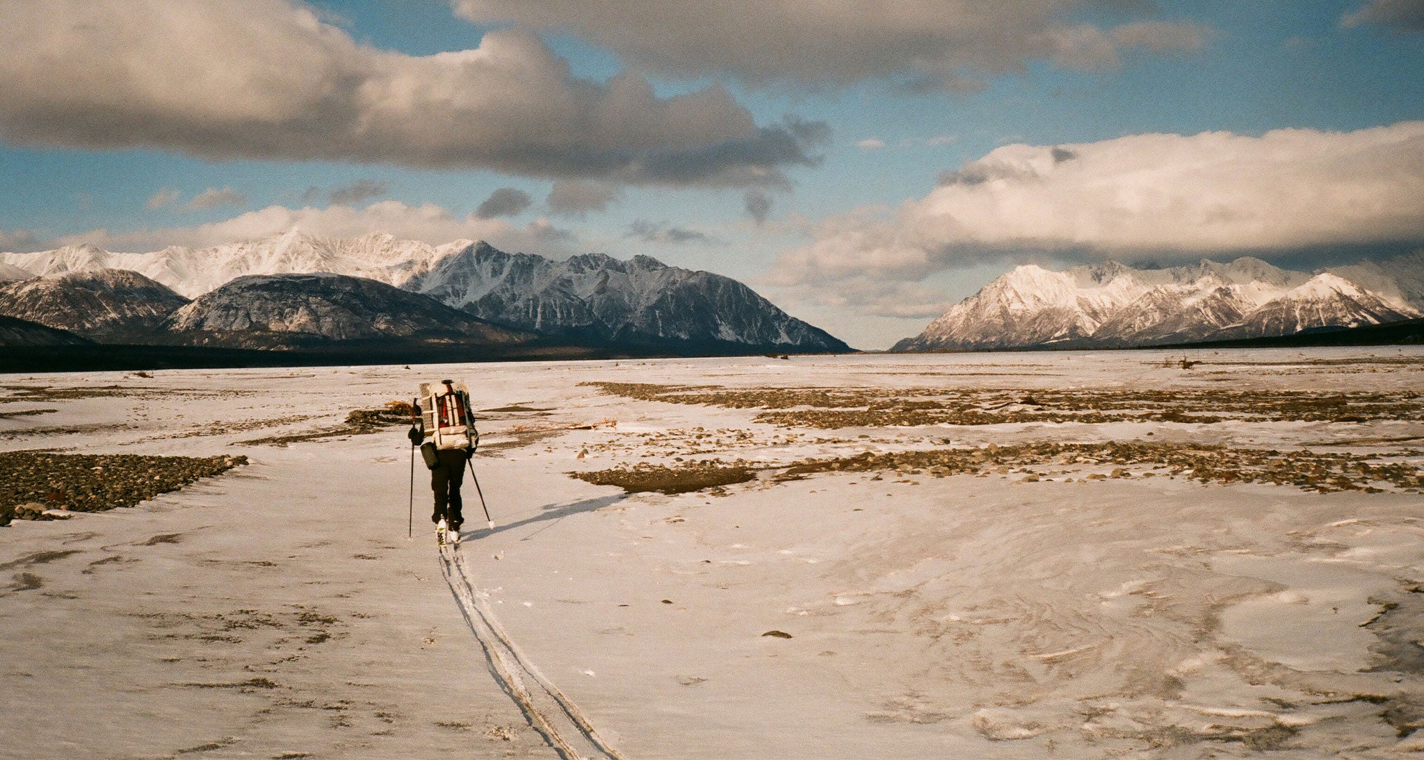 Hyperlite Skier and adventurer heading home