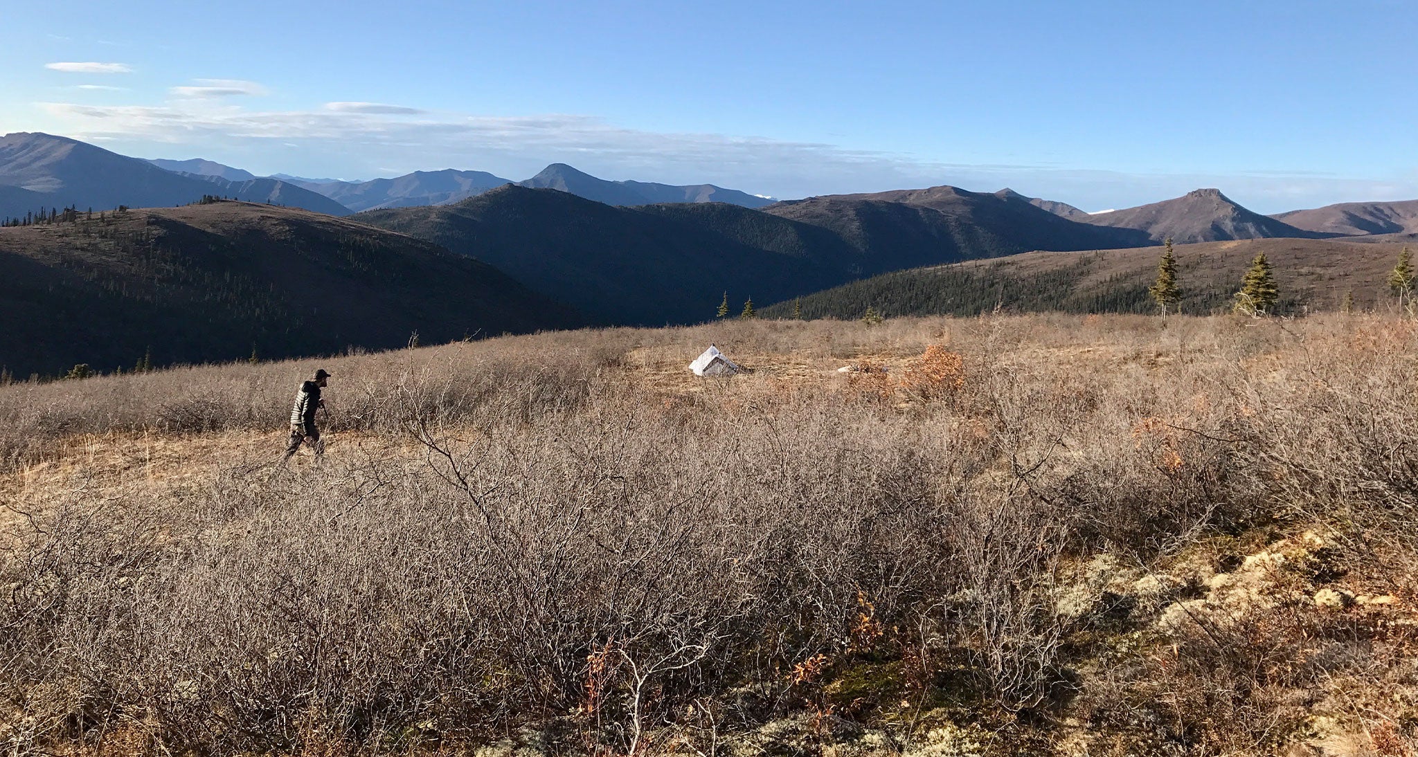 Ultralight campsite in the moutains