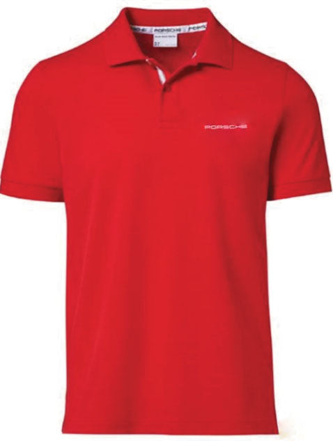 Men's Polo Shirt with PORSCHE lettering - Red - USA-only release
