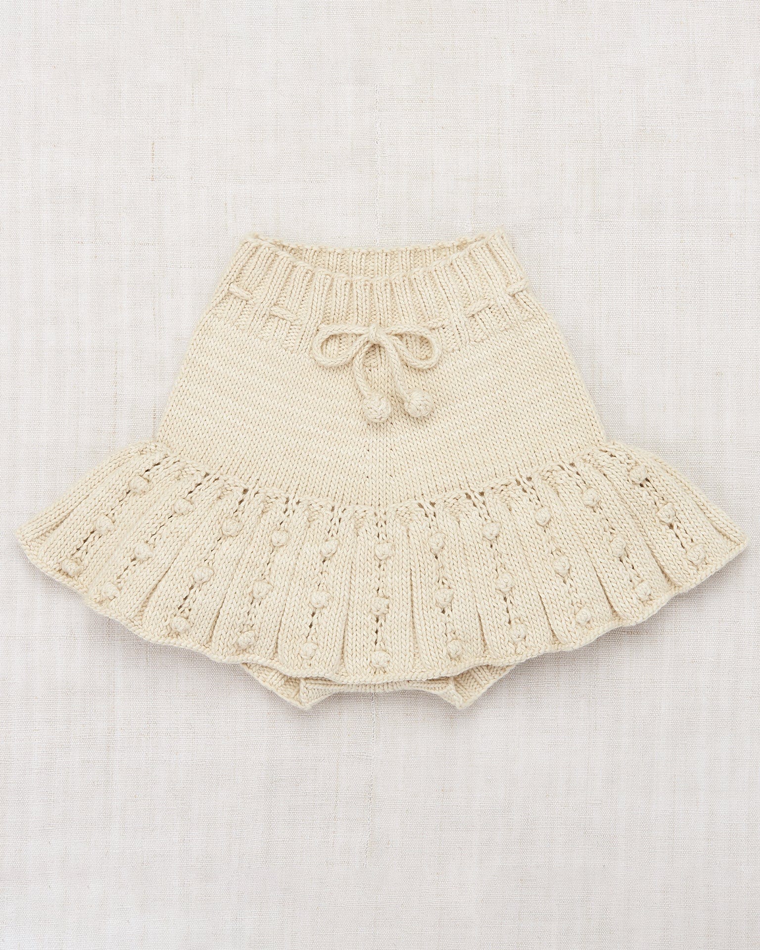 misha + puff eyelet popcorn skating skirt in marzipan - Little