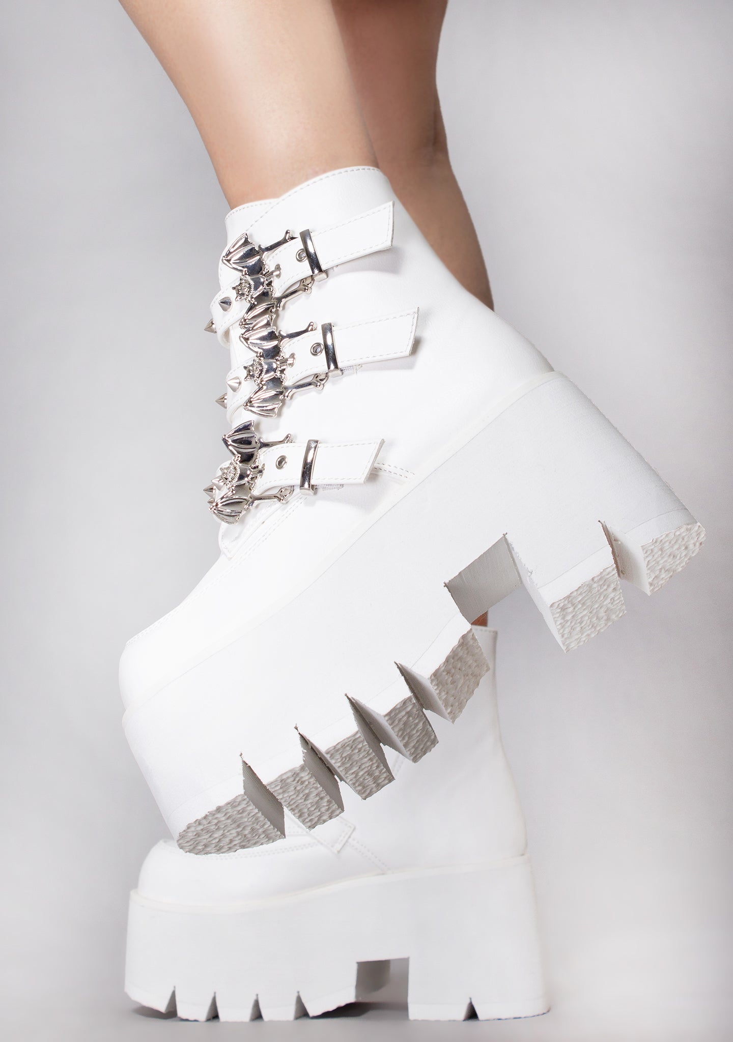 white platform rave boots