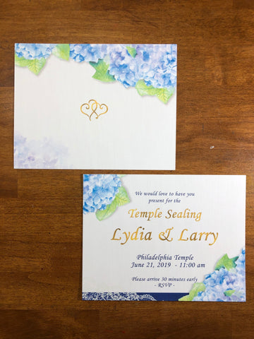 wedding invitation hydrangeas