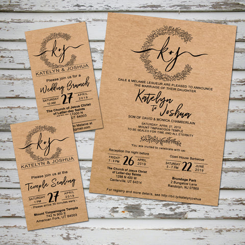 Rustic wedding with personalized logo
