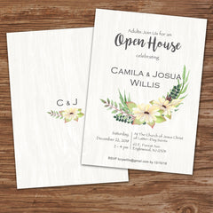 Watercolor flowers wedding invitation