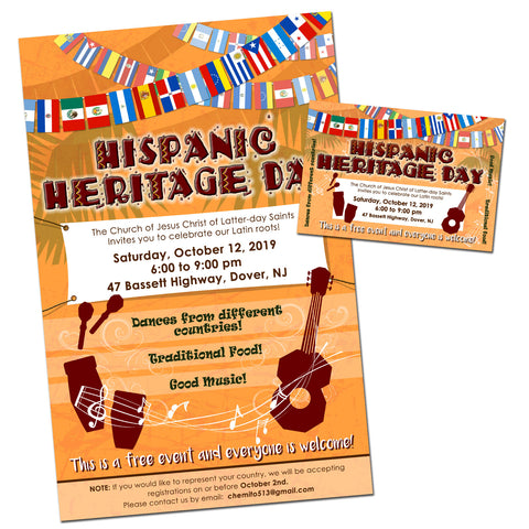 Flyers and postcards Hispanic heritage day