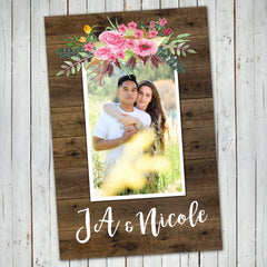 Watercolor flowers wedding poster