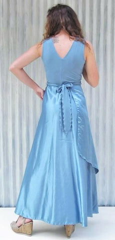 Blue Silk Maxi Dress