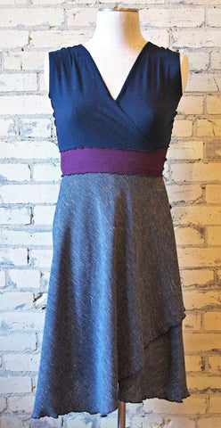 Midnight Blue Navy Wrap Dress Hemp & Organic Cotton