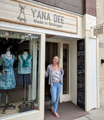 Yana Dee outside the Yana Dee store in Traverse City Michigan