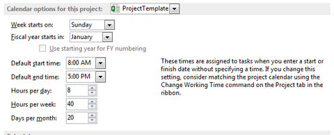 Change daily working time for project