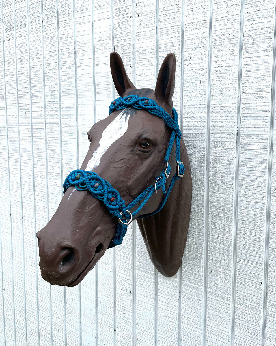bitless bridle side pull hackamore attachment with a whoa light pink 