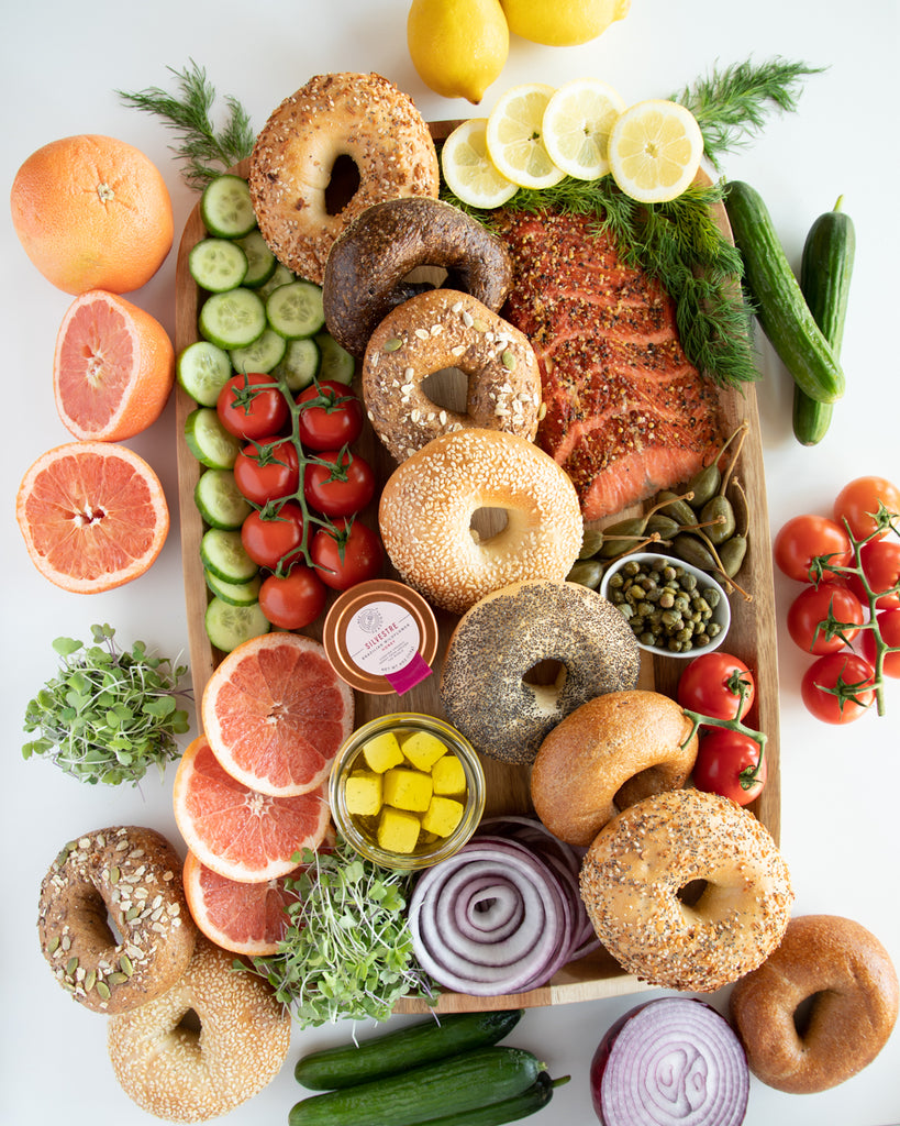 Bagel Board with Goat Cheese and Honey