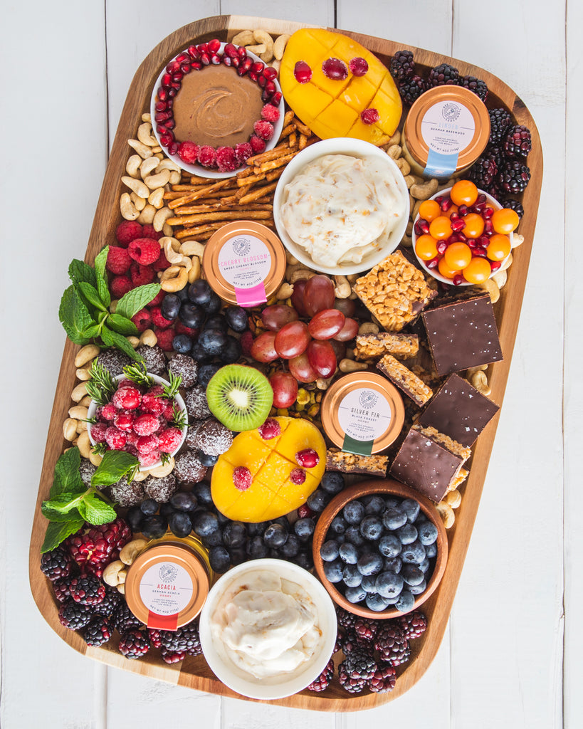 Dessert Platter with PB + Honey Krispie Treats