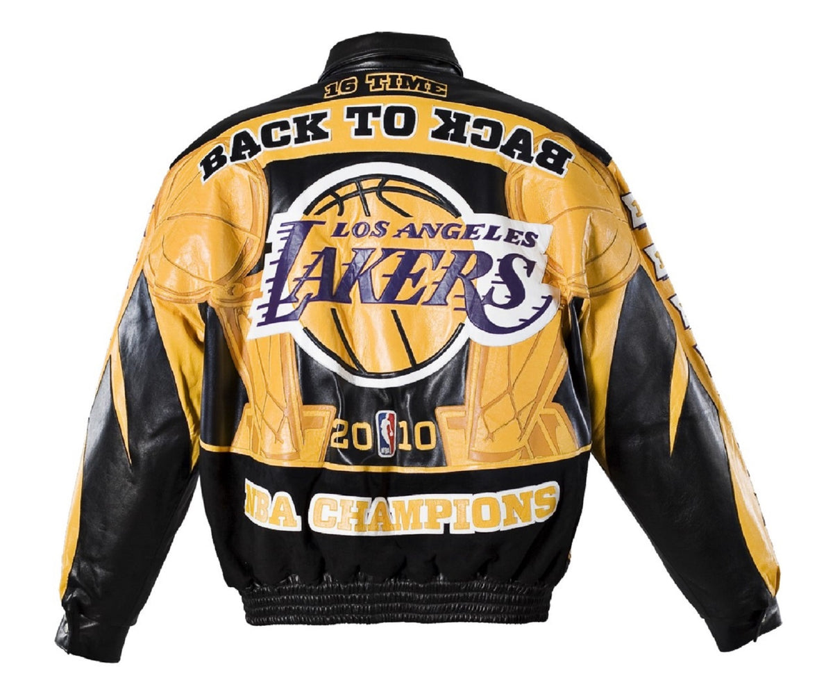 2010 Los Angeles Lakers 16 Time Champions Full Leather Jacket J.H