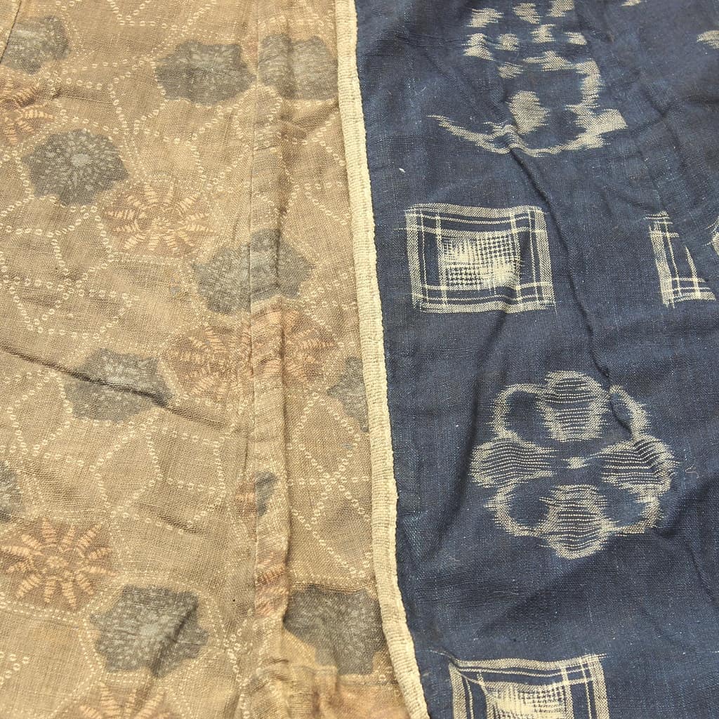 Kasuri woven indigo cape