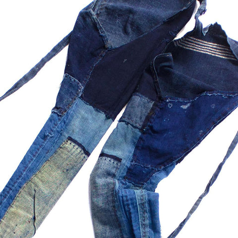 Japanese indigo patchwork farmer's pants