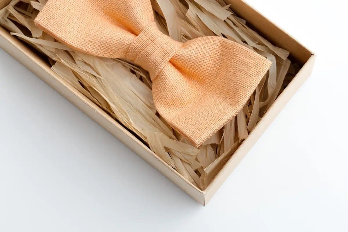 mens peach bow tie