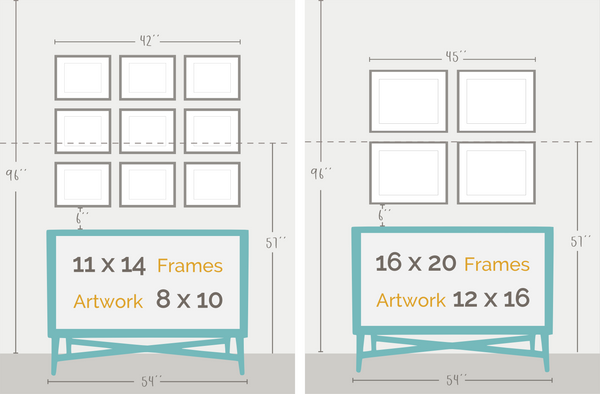 large frame layouts for nursery art