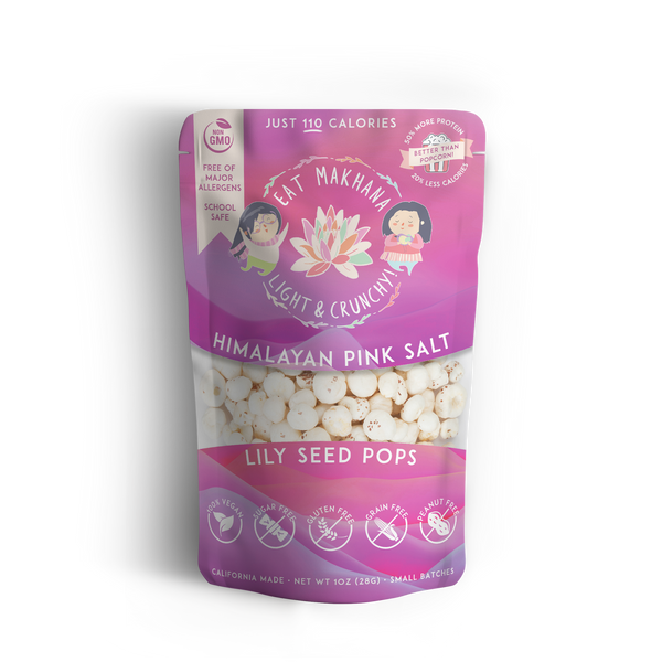 Himalayan Pink Salt Lily Seed Pops • 4 pack • Large • 110 calories - Eat Makhana